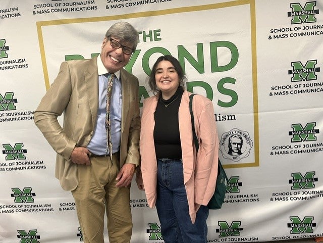 Emma Johnson and Dr. Swindell at W Page Pitt School of Journalism and Mass Communications Beyond Awards - November 27, 2023