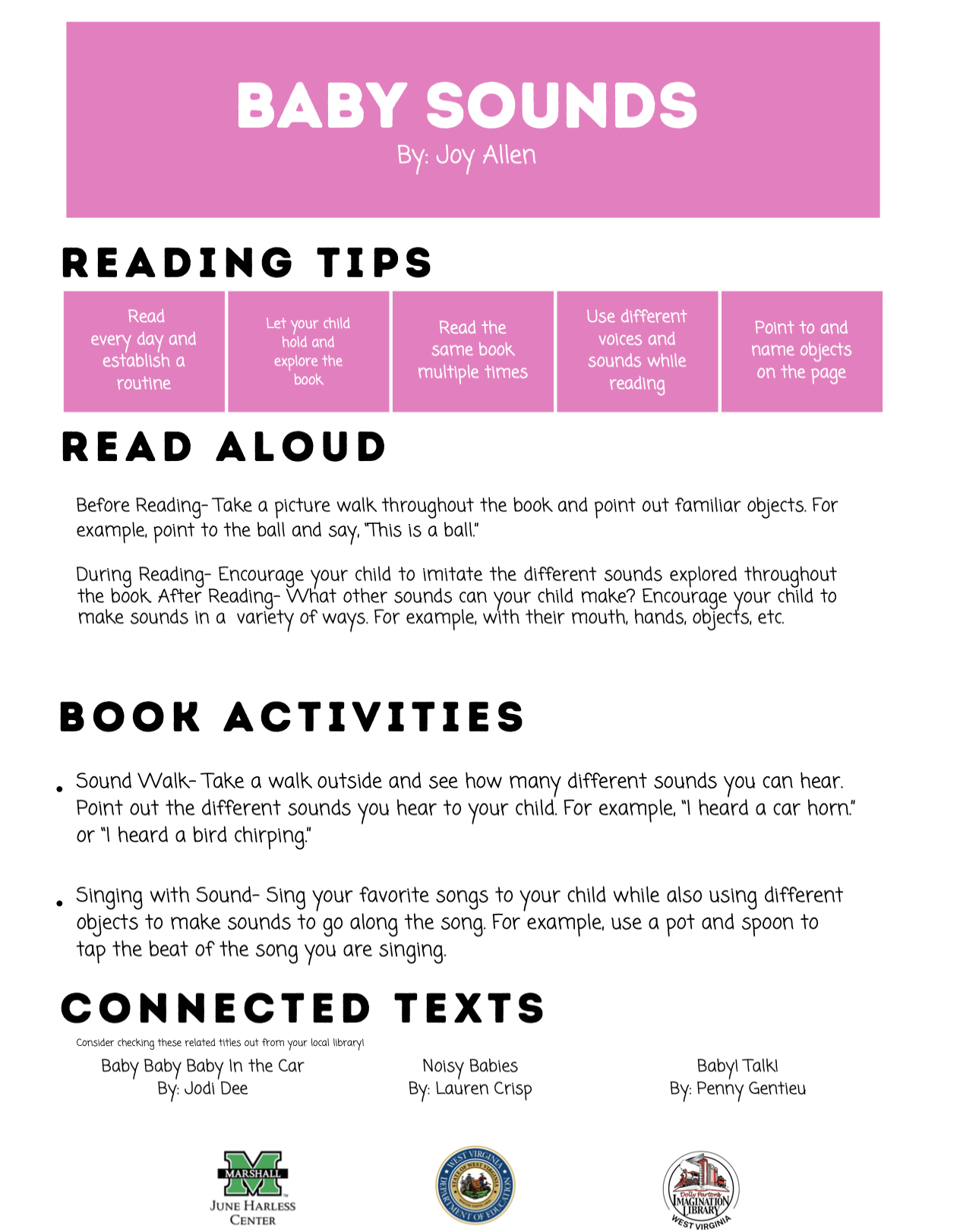 Baby Sounds by Joy Allen Activity Sheet