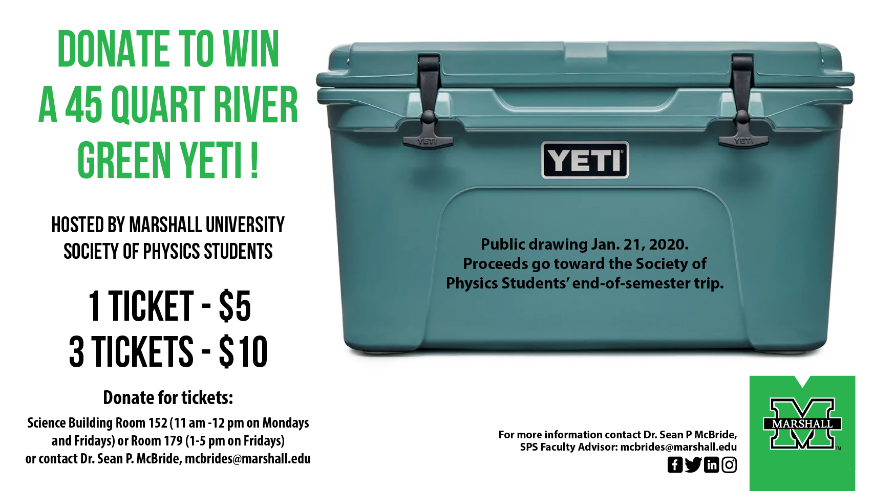 Flyer for donate to win campaign