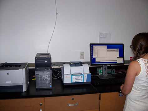 stundent working on a iS5 FTIR in 2015