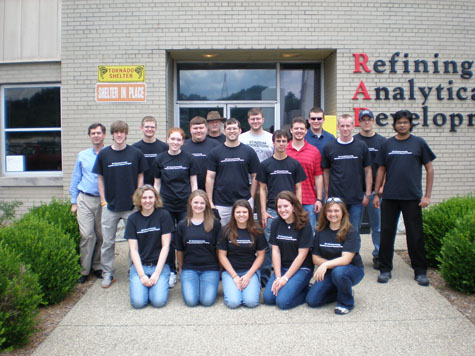 Students and faculty receiving a tour of the Marathon Petroleum refinery near Ashland, KY.