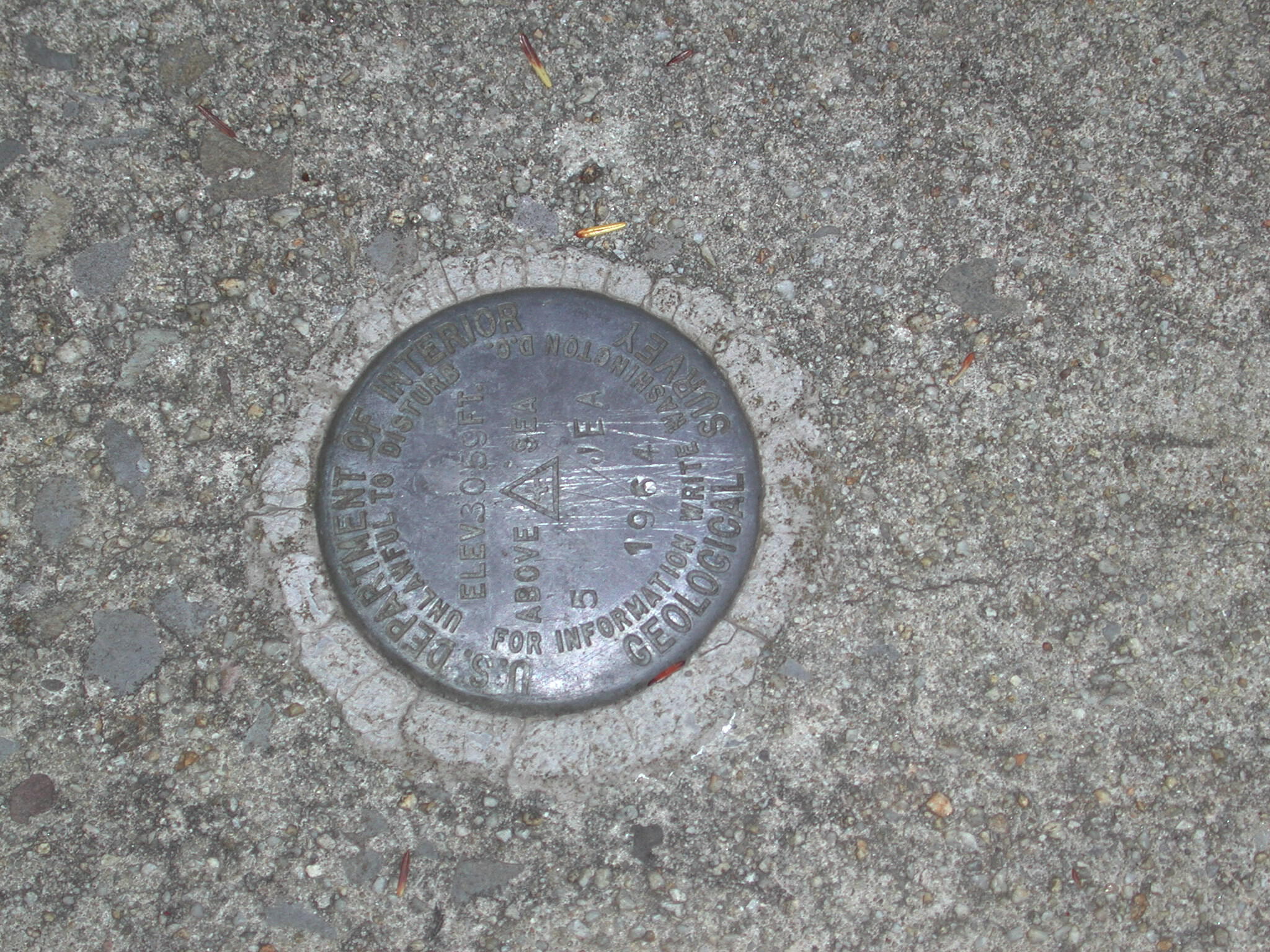 USGS Benchmark on bridge abutment Blackwater Falls S.P.