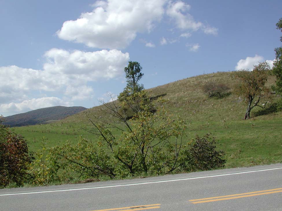 Greenbriere limstone over Pocono Group, Pendelton/Randolph Co. Line