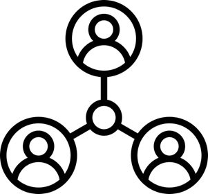 icon of three people connected by lines