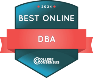Awarded badge of "2024 Best Online DBA", College Consensus.