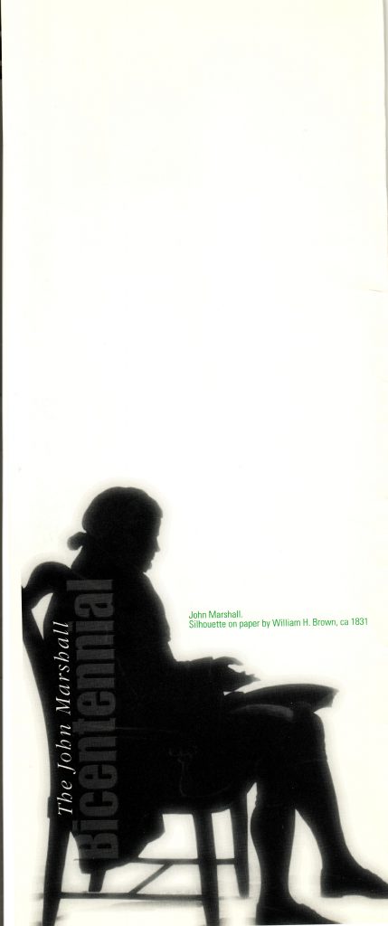 Image of the John Marshall bicentennial program