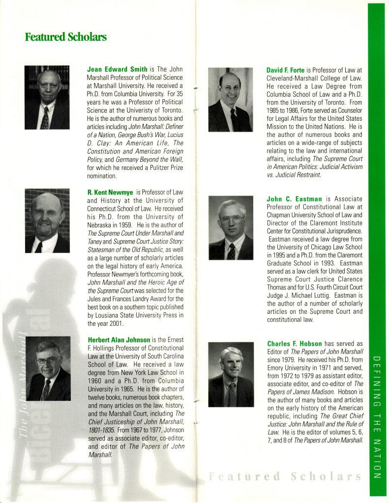 Image of the John Marshall bicentennial program