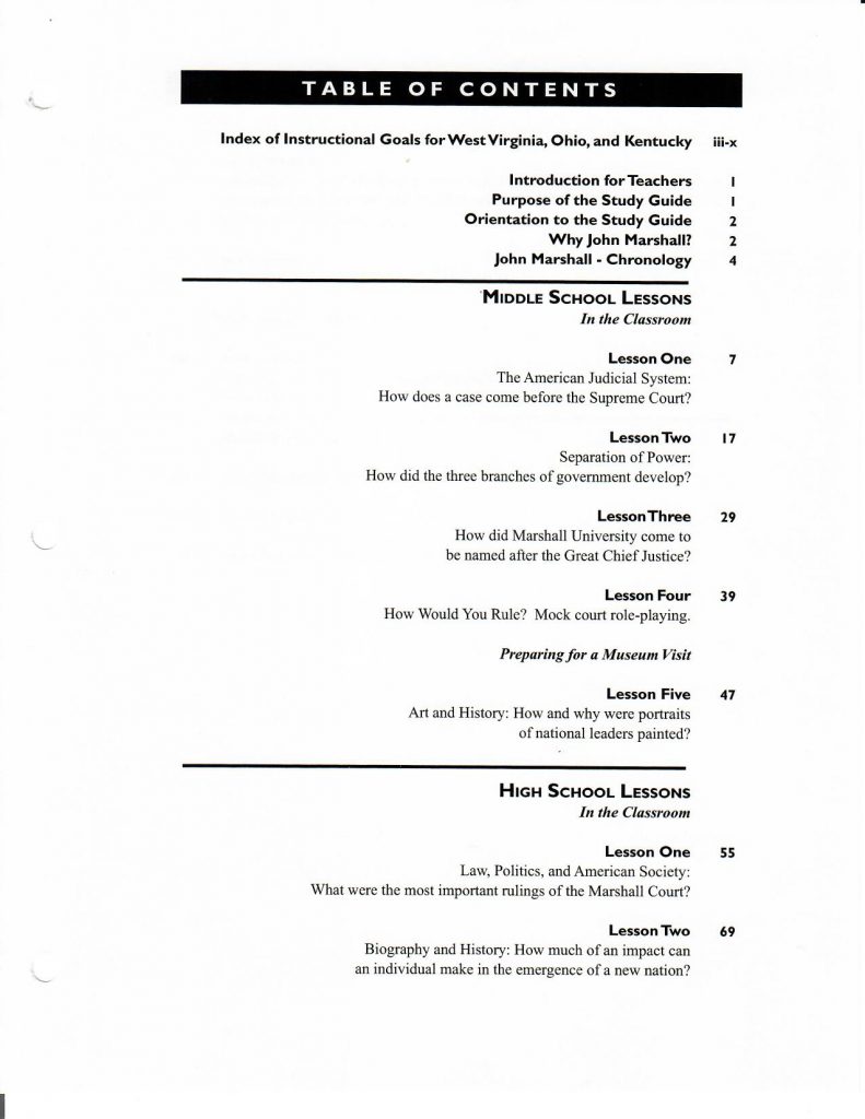 Image of The Great Chief Justice John Marshall: Secondary Education Teachers’ Classroom Guide