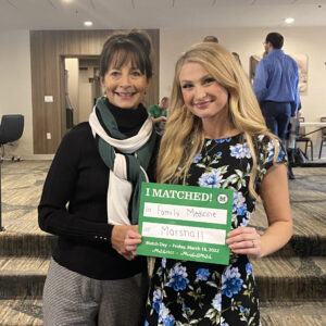 Jennifer Plymale, associate dean of admissions and director of the BS/MD program with Dr. Kadi Harvey.