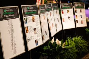 Posters display the names and images of the Human Gift Registry Donors 