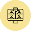 icon of people talking on a screen
