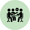 icon of people talking at table
