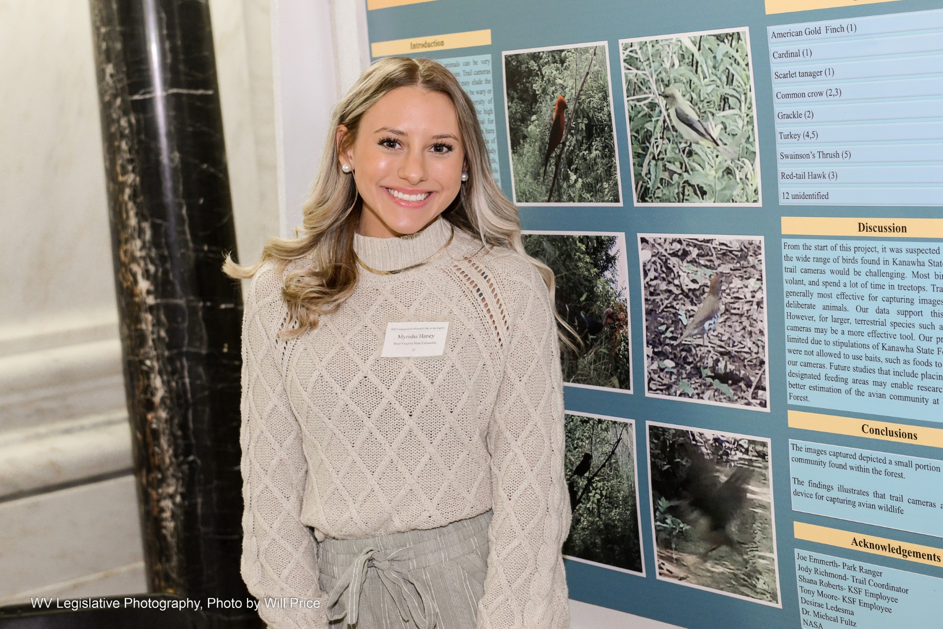 Myrisha Haney presents during Research Day at the capitol.